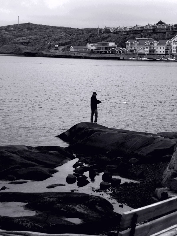 Ensam fiskare Lysekil